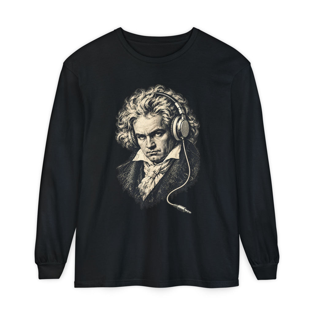 Beethoven Unplugged Long Sleeve T-Shirt – Beethoven in Headphones