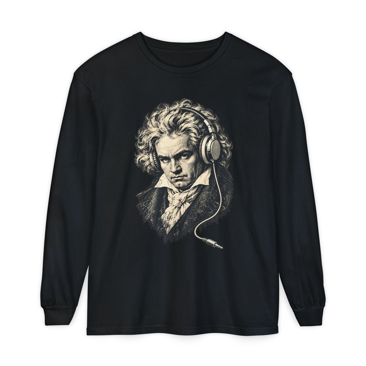 Beethoven Unplugged Long Sleeve T-Shirt – Beethoven in Headphones