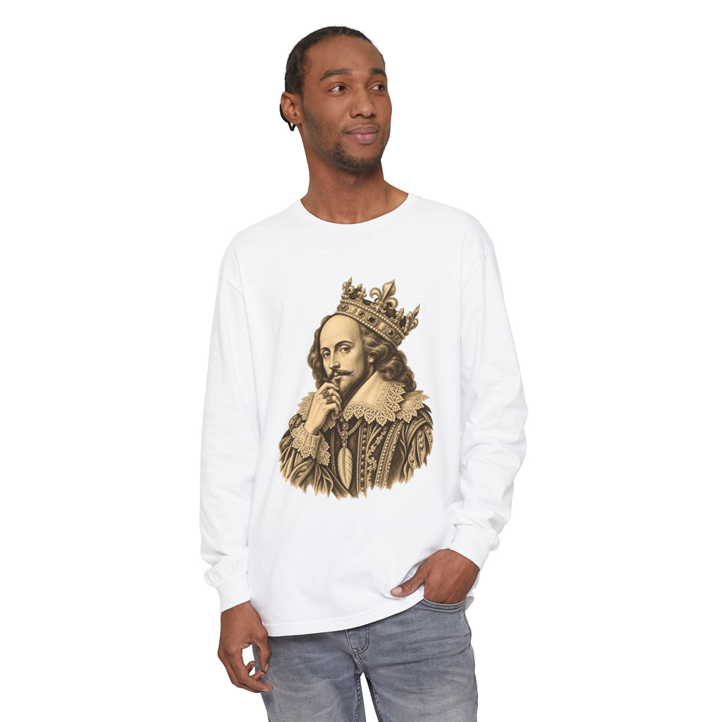 The Bard Long Sleeve T-Shirt – Crowned Shakespeare Portrait