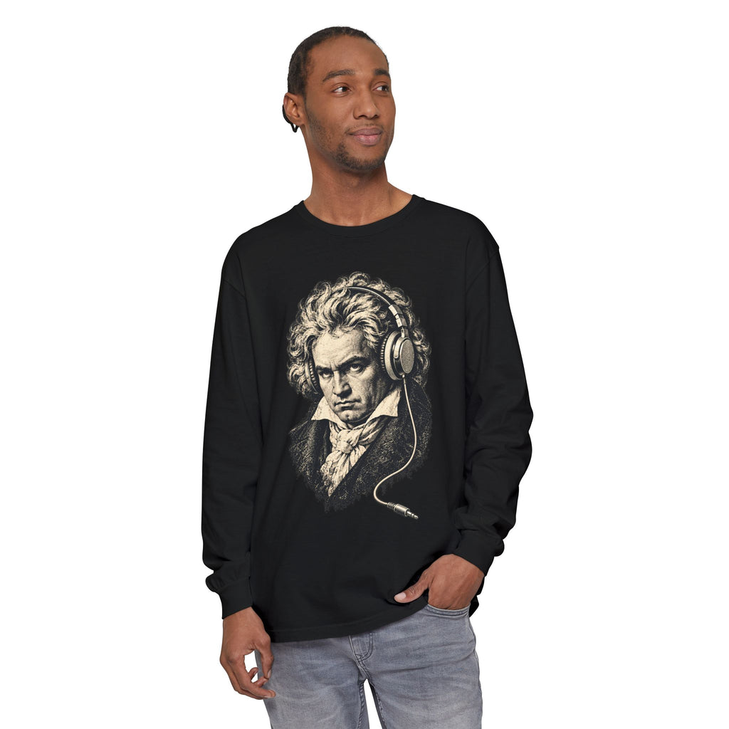 Beethoven Unplugged Long Sleeve T-Shirt – Beethoven in Headphones