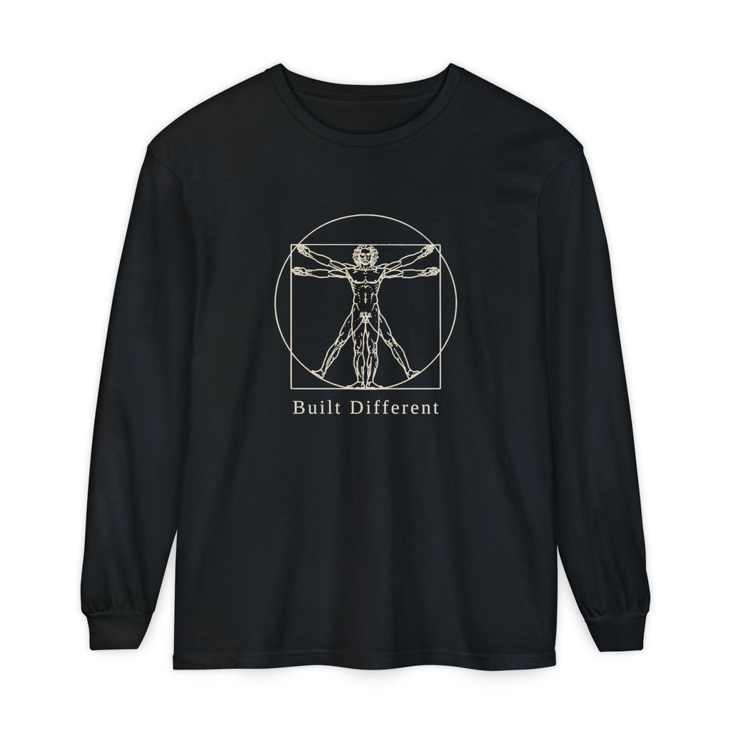 Built Different Long Sleeve T-Shirt – Leonardo-Style Anatomy Sketch