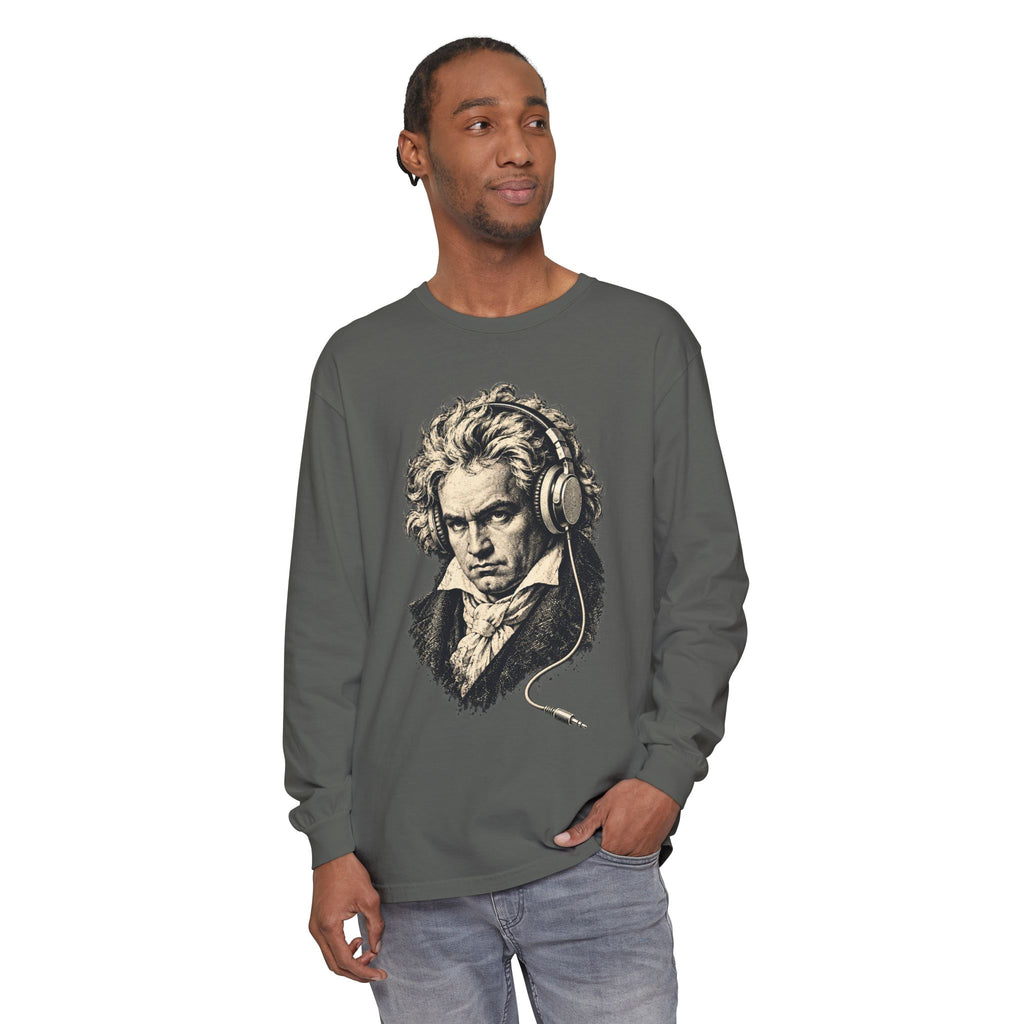 Beethoven Unplugged Long Sleeve T-Shirt – Beethoven in Headphones