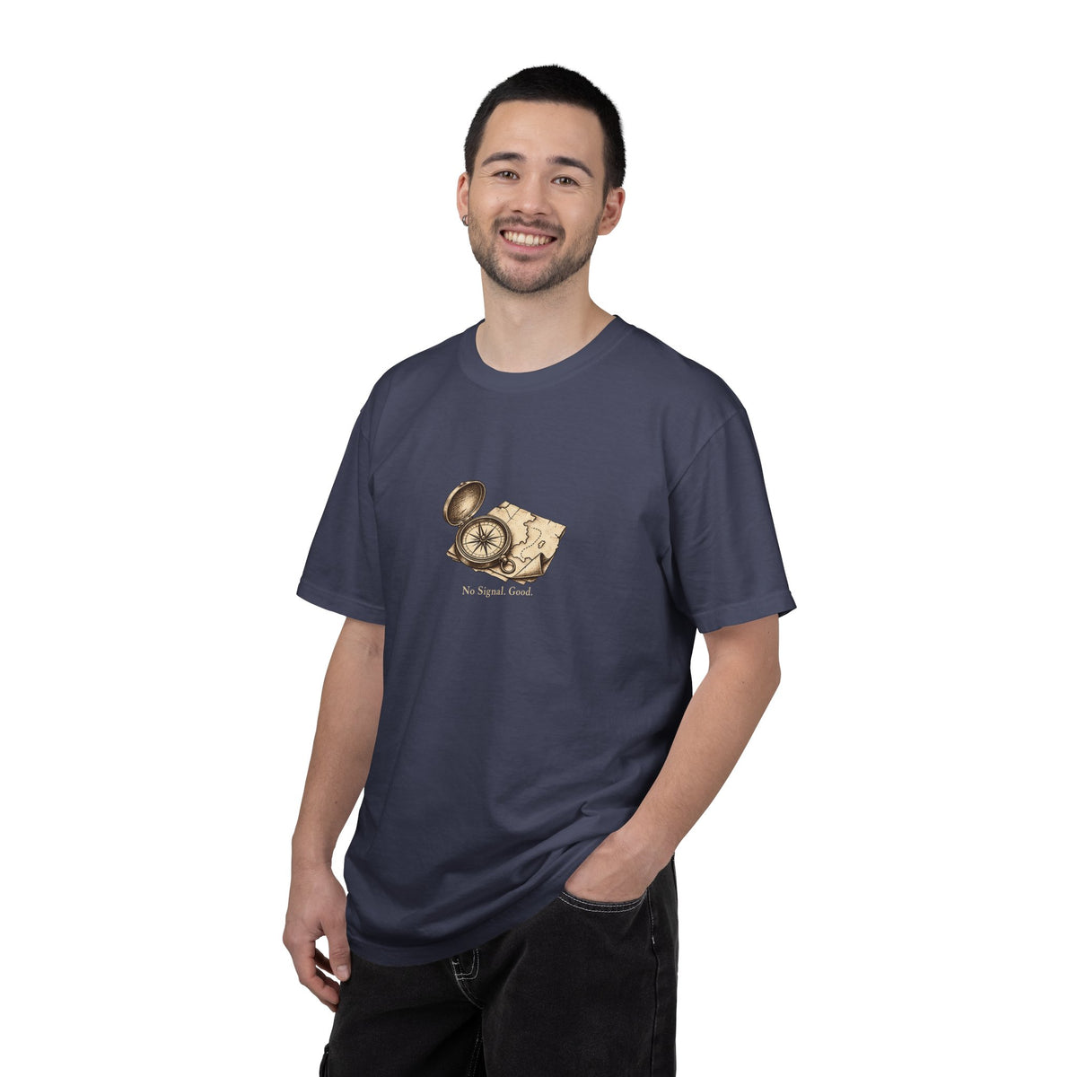 No Signal. Good. t-shirt: vintage compass and map illustration