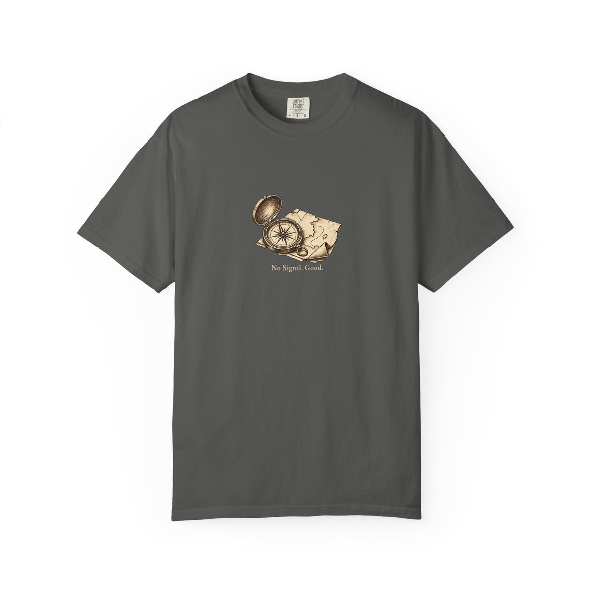 No Signal. Good. t-shirt: vintage compass and map illustration
