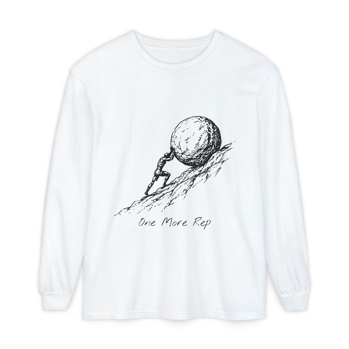 One More Rep Long Sleeve T-Shirt – Sisyphus at the Gym