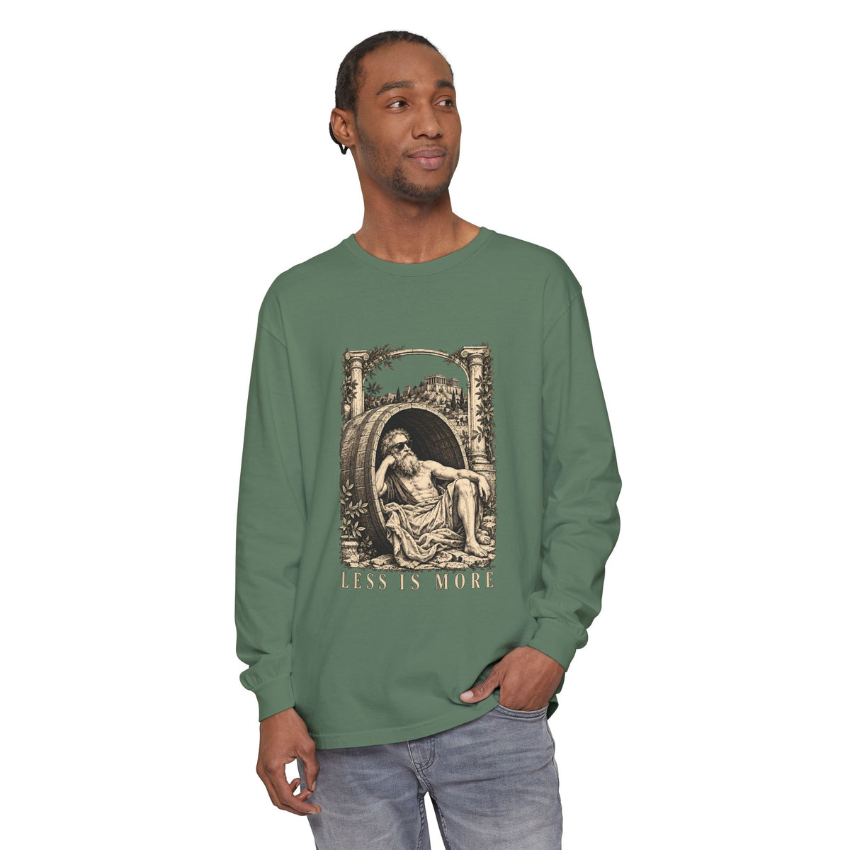 Less Is More Long Sleeve T-Shirt – Diogenes in His Barrel