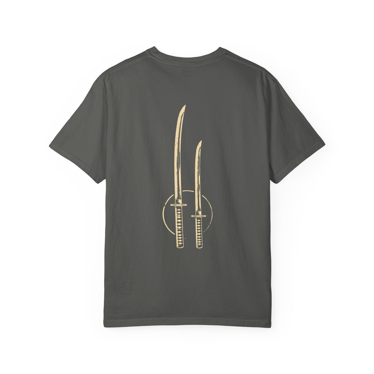 Two Blades t-shirt: two blades back print with Nexus chest monogram
