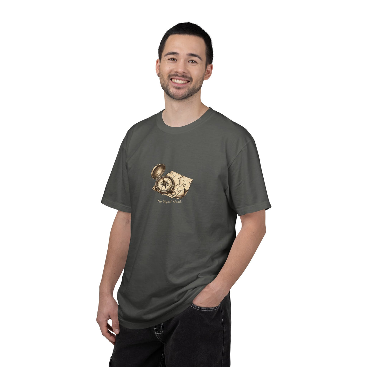 No Signal. Good. t-shirt: vintage compass and map illustration