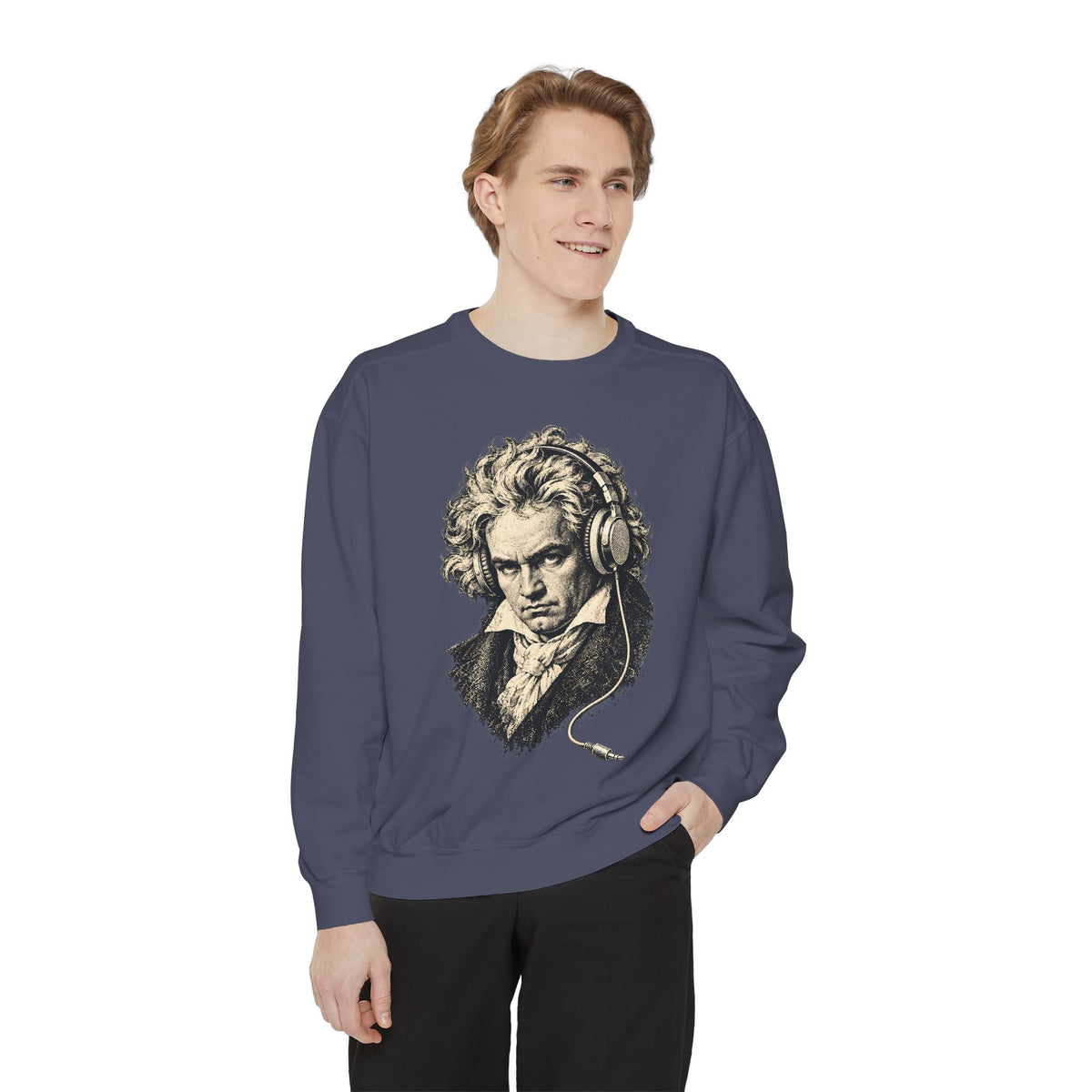 Beethoven Unplugged Crewneck Sweatshirt – Beethoven in Headphones